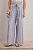 Forte Striped Cotton Wide-Leg Pants FP0019