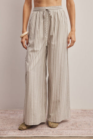Forte Striped Cotton Wide-Leg Pants FP0019
