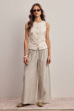 Forte Striped Cotton Wide-Leg Pants FP0019