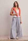 Forte Striped Cotton Wide-Leg Pants FP0019