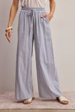 Forte Striped Cotton Wide-Leg Pants FP0019