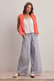 Forte Striped Cotton Wide-Leg Pants FP0019