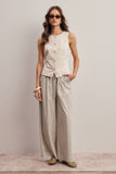 Forte Striped Cotton Wide-Leg Pants FP0019