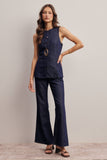 Forte Tailored Denim Vest & Flare Pant Set FSET003
