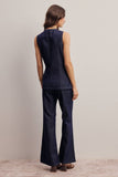 Forte Tailored Denim Vest & Flare Pant Set FSET003