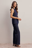 Forte Tailored Denim Vest & Flare Pant Set FSET003