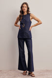 Forte Tailored Denim Vest & Flare Pant Set FSET003