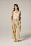 Textured Pleated Pants