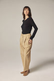 Textured Pleated Pants