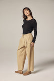 Textured Pleated Pants