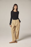 Textured Pleated Pants