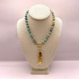The Hera Aventurine Golden Crystal Ball Necklace