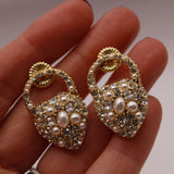The Nina Pearl Heart Stud Earring