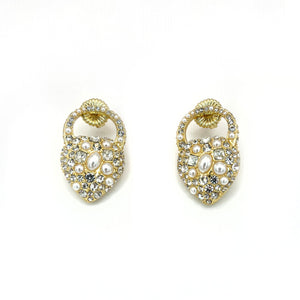 The Nina Pearl Heart Stud Earring