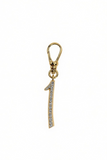 Frost Fine 10k & Diamond Pavé  Number 1 Charm