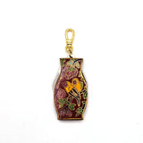 Unusual Antique Cloisonné Enameled Birds & Blooms Knife Charm