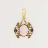 Victorian Glass Cameo with Amethyst Glass Filagree Frame Charm