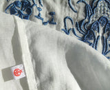 Vintage 1920's Style Embroidered French Peasant Dress - Blue