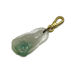 Vintage Hand-Carved Pale Jade Buddha Charm