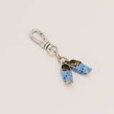 Vintage Hand-Enamelled Delft Blue Windmill Painted Clogs Charm
