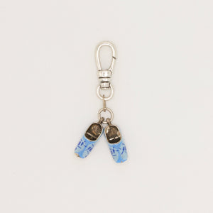 Vintage Hand-Enamelled Delft Blue Windmill Painted Clogs Charm