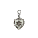 Vintage Sterling Silver Mother of Pearl Star of David Heart Charm