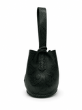 Volta Atelier Dark green Snake-Embossed Leather Wristlet Bag