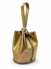 Volta Atelier gold metallic leather wristlet bag