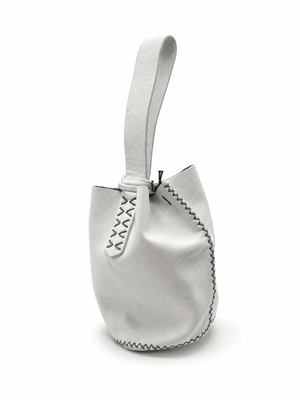 Volta Atelier white leather wristlet bag