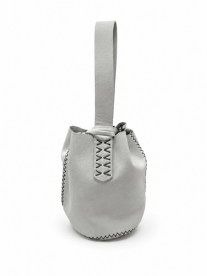 Volta Atelier white leather wristlet bag