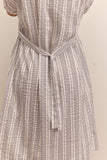 Waist shirring midi dress