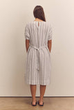 Waist shirring midi dress