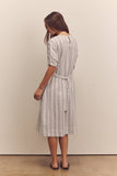 Waist shirring midi dress