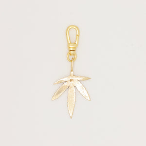 Stamped 14 Karat Gold Mary Jane Leaf Charm