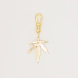 Stamped 14 Karat Gold Mary Jane Leaf Charm
