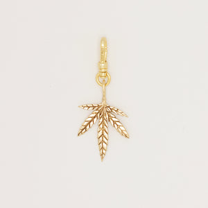 Stamped 14 Karat Gold Mary Jane Leaf Charm