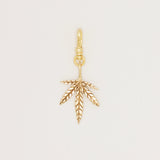 Stamped 14 Karat Gold Mary Jane Leaf Charm