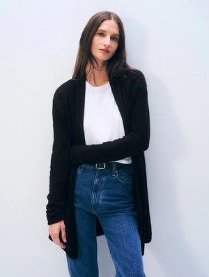 White & Warren Cashmere Trapeze Cardigan