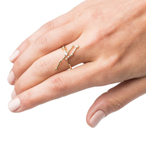 Zodiacs 14k & Diamond Taurus + Earth Ring