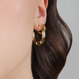 Frost Fine 14 Karat Gold Vermeil or Solid 14 Karat Gold Division Hoop