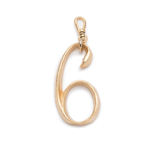 Plaza Number Charm #6 Large