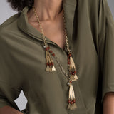 Sierra Swarovski Glass Tassel Necklace
