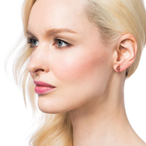 Code Number Stud Earring 14K Gold