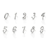 Code Number Stud Earring Sterling Silver - 4, 6, 9 In-Stock