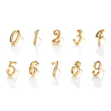 Code Number Stud Earring 14K Gold