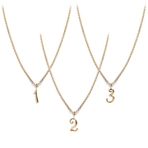 Code Number Necklace 14K Gold