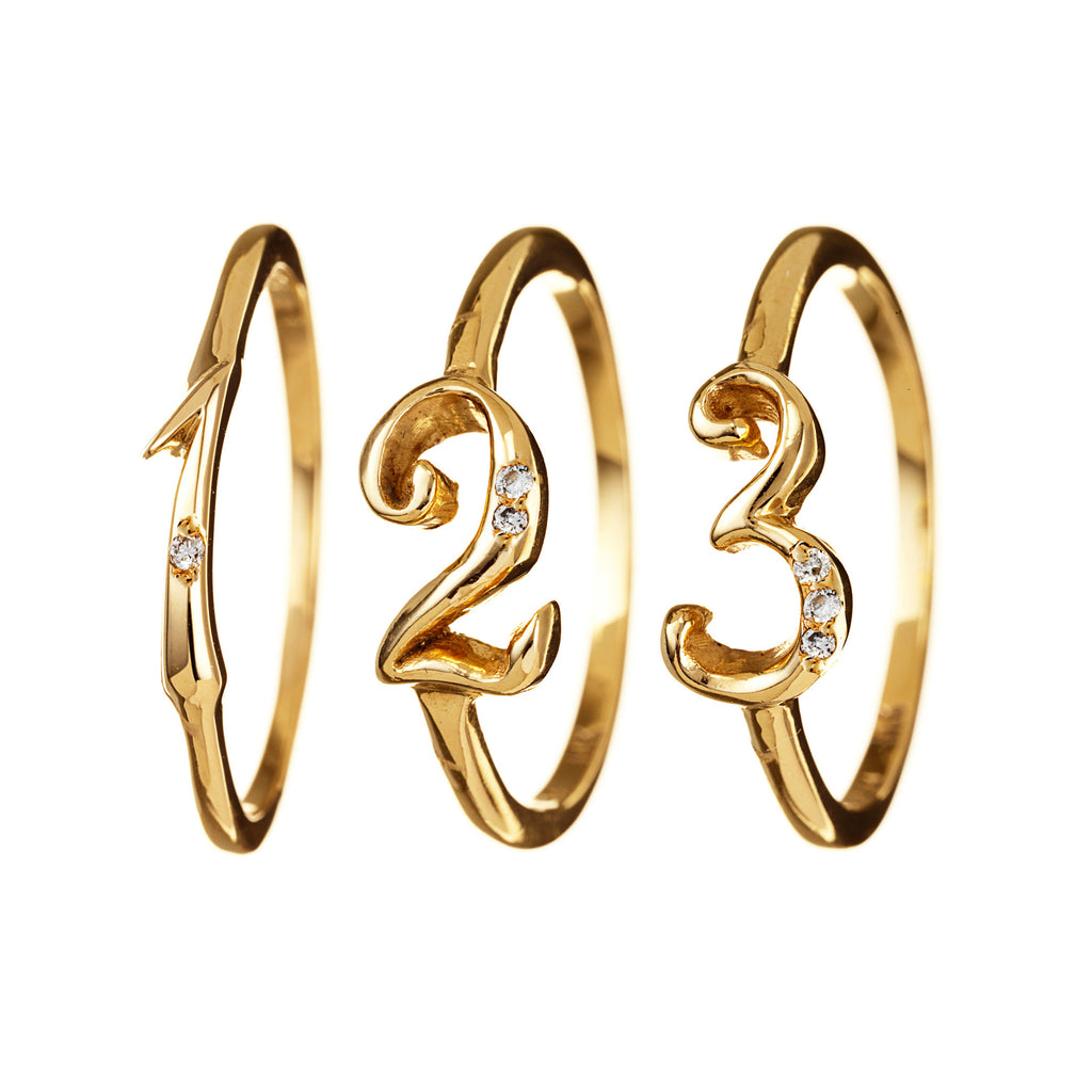 Large Code Rings Lulu Frost Code Number Ring Yellow Gold 18KT