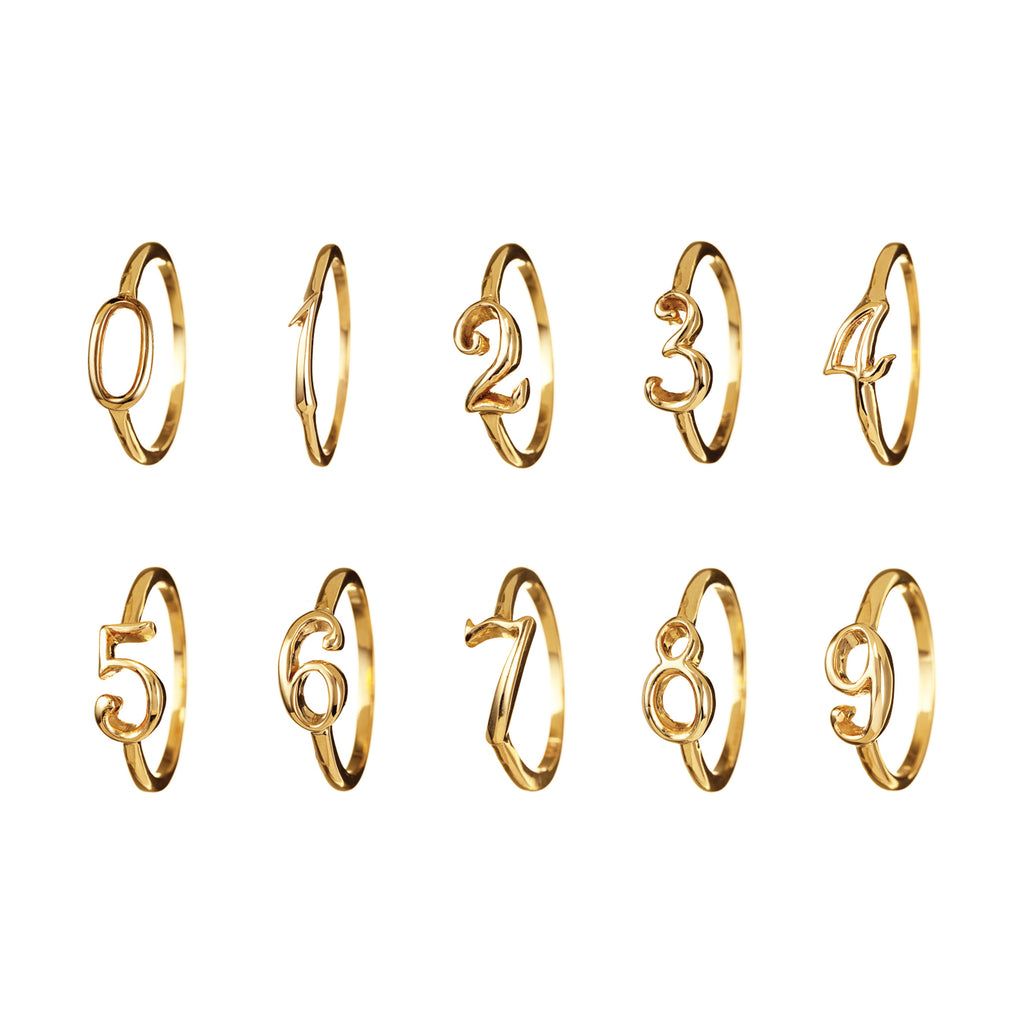 Large Code Rings Lulu Frost Code Number Ring Yellow Gold 14KT