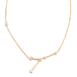 Zodiacs 14K & Diamond Cancer + Water Necklace