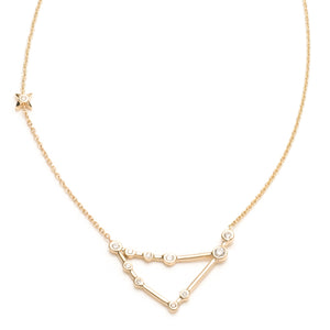Zodiacs 14k & Diamond Capricorn + Earth Necklace